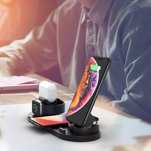 Múltiples dispositivos 6 en 1 Base de carga inalámbrica Estación de carga rápida <span class=keywords><strong>Cargador</strong></span> de soporte de teléfono para AirPods <span class=keywords><strong>Apple</strong></span> Teléfono móvil - Product Image 5