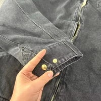Veste en jean unisexe Detroit J97 en coton 100% délavé et vieilli, coupe lourde, pour hommes, vente en gros