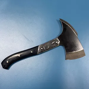 Exquisitely carved multi-purpose metal axe black wood handle stainless steel hatchet heavy duty Tomahawks axe