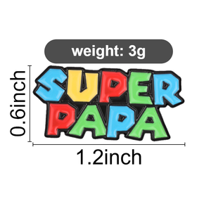 Pin Esmaltado Personalizado Super Papá, Insignia Metálica con Letras Coloridas, Regalo Creativo para el Día del Padre, Pin de Solapa para Papá, Joyería - Product Image 6