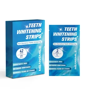 Meansmile New Arrive Whitening Strips Tanden Logo Bleken Tandheelkundige Veilig Gebitsverzorging Mode Reis Tanden Whitening Strips