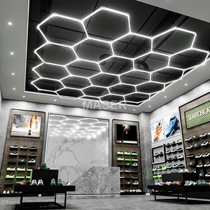 高品质六角形发光二极管商店发廊商店鞋店和服装店室内设计蜂窝式吸顶灯 - Product Image 4