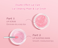 Kit de soin des lèvres double effet OEM, végan, bio, éclaircissant, exfoliant, gommage et baume pour les lèvres, baume pour les lèvres rose hydratant personnalisé