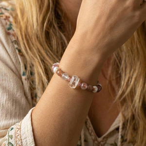 Pulsera de Rodocrosita y Piedra del Sol de Piedra Natural RINNTIN GMB97, Superventas, con Cuentas de Cristal Natural y Energía Curativa, Pulsera de Yoga - Product Image 2