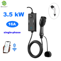 Nouveau chargeur EV portable 3,5 kW 16A Plug and Play, étanche IP65 avec écran LCD, contrôle par application, garantie de 18 mois