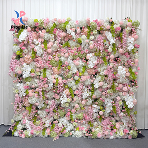 Soft Pastel Blush Pink White Green Full Coverage Wedding <b>Flower</b> <b>Wall</b> Artificial Floral Backdrop for Spring Garden Minimalist - Product Image 1