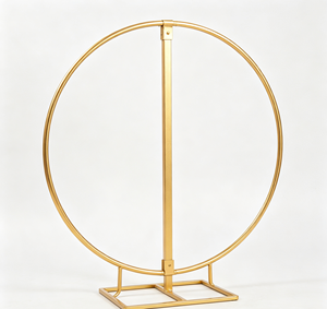 Support circulaire en tôle métallique personnalisable de qualité supérieure pour toile de fond de mariage, scène de fête d'anniversaire, décoration florale - Product Image 1