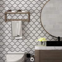 Mosaïque Arabesque en marbre blanc Centurymosaic, découpe au jet d'eau, pierre naturelle, pour mur et sol, mosaïque personnalisée pour cuisine et salle de bain