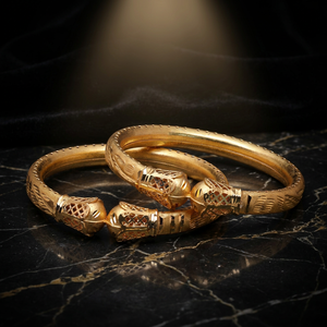 เครื่องประดับแฟชั่นกำไลข้อมือชุบทองแบบดั้งเดิมและลายดอกไม้ย้อมสีทอง - Product Image 3