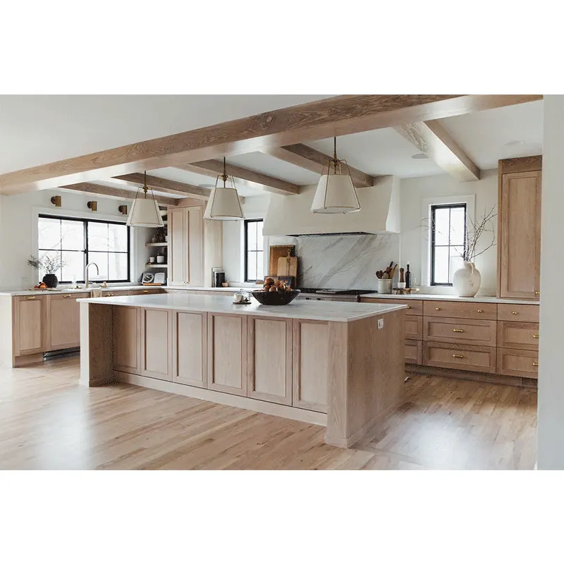2024 Vermont New Customized Color Design Luxury Solid Wood Solid Wood Oak Cherry Kitchen Cabinets