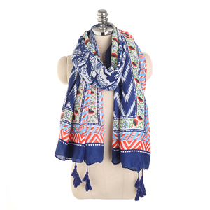 2021 2020 Mode Hijab Mode Tache Coton Style Rétro Imprimé Écharpe De Plage Avec Des Glands Pour <span class=keywords><strong>Les</strong></span> Femmes - Product Image 4
