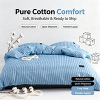 Ensemble de literie moderne en coton biologique écologique respirant pour lit queen size, comprenant draps, taies d'oreiller et housse de couette