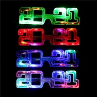 Lunettes en plastique à LED pour enfants, verres solaires amusants, décoration de fête du nouvel an, 2021