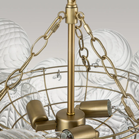 Lustre moderne de style américain de luxe, luminaire suspendu LED en verre pour salon, villa, hall d'entrée, lampe à bulles transparente