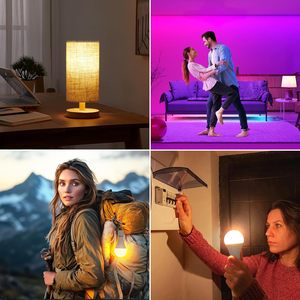 Không dây điều khiển từ xa Dimmable dẫn ánh sáng bóng đèn Pin hoạt động A19 A65 E27 cơ sở 15 màu sắc 3 giờ có thể sạc lại có thể tháo rời - Product Image 5