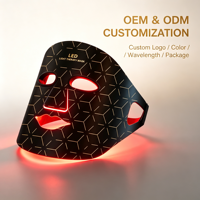 Masque facial LED sans fil, thérapie par lumière rouge, masque facial en silicone flexible pour le traitement de l'acné et la stimulation du collagène, 7 couleurs