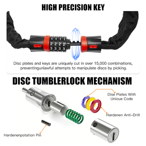 Jinda Cadenas Antivol à Combinaison 4 Chiffres Haute Sécurité 1000mm pour Vélo Moto Scooter - Product Image 2