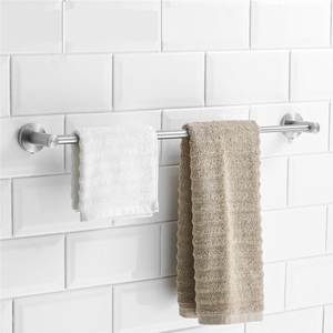 Porte-serviettes mural télescopique moderne doré à ventouse, réglable, résistant à la rouille, simple/double barre, pour salle de bain - Product Image 3