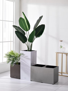 Macetas Rectangulares de Diseño Nuevo para Interiores, Macetas Largas Negras para Flores, Macetas Combinadas de Plástico Blanco - Product Image 2
