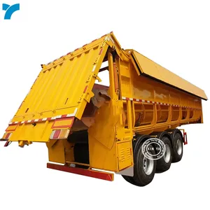 3 Axles White High Quality Dump Box Tipper Trailers Dump Trailer For Sale In China