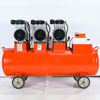 Compresseur d'air sans huile à piston, refroidi par air, faible bruit, 220V/380V, 8 bars, 6 cylindres, pour unité dentaire, fabrication commerciale chinoise, longue durée de vie