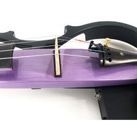 High Quality Professional Female Beginners Solid Wood Purple Electric Violin