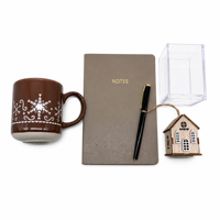 Ensemble de papeterie d'entreprise, coffret cadeau de luxe pour employés, MOQ 100, ensemble de tasses à café personnalisées
