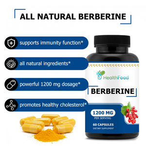 High Potency 1200mg Pure Berberine Capsules Boost Immunity Improve Energy Levels Berberine HCl Herbal <b>Supplement</b> Health Capsules - Product Image 3