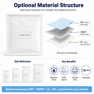 Sacs d'emballage en Mylar personnalisés pour aligneurs dentaires transparents à domicile avec fermeture éclair réutilisable, sacs plats pour aligneurs transparents - Product Image 3