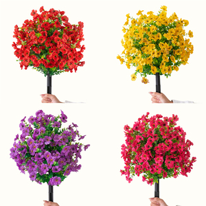Buissons de fleurs artificielles résistants aux UV, plantes artificielles réalistes en soie pour jardin extérieur, véranda, jardinière, décoration de mariage à domicile - Product Image 1