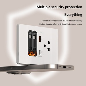 Enchufe de Pared Estándar Tailandés Tipo 118 con Cable Retráctil USB de Tres Orificios y Carga Rápida Tipo-C de 20W - Product Image 4