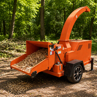 Broyeur de branches à chenilles diesel 1-2 T/H pour jardin, verger et ferme
