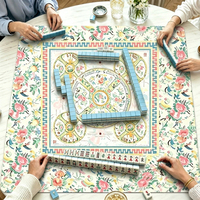 Tapis de Mahjong Américain en Caoutchouc Naturel Écologique de Luxe Moderne, Silencieux et Antidérapant, Housse de Table Personnalisée, Faible MOQ, 4 Joueurs