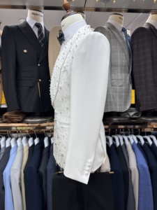 Completo da Uomo Moderno Minimalista Slim Fit 2 Pezzi: Giacca <span class=keywords><strong>in</strong></span> <span class=keywords><strong>Cotone</strong></span> Poliestere e Pantaloni a Gamba Dritta con Gilet – Ideale per l'Ufficio - Product Image 4