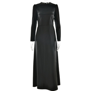 Elegante Vestido de Noche de Manga Larga para Mujer, Cuello Redondo, Fruncido, Largo hasta el Suelo, Cintura Natural, Origen Yiwu - Product Image 5