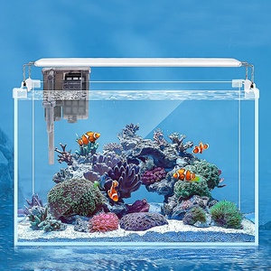 Filtre pour aquarium écologique en <span class=keywords><strong>verre</strong></span> de 120 L avec éclairage LED pour aquarium, forme rectangulaire, utilisation sur le bureau - Product Image 1