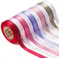 Ruban en polyester satiné simple face avec impression de logo personnalisé pour emballage cadeau, fleurs, mariage, anniversaire, gâteau, fête, vacances