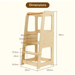 Taburete Montessori <span class=keywords><strong>para</strong></span> Niños Pequeños, Torre de Aprendizaje <span class=keywords><strong>para</strong></span> Bebés con <span class=keywords><strong>3</strong></span> Alturas Ajustables <span class=keywords><strong>para</strong></span> Encimera de Cocina y Lavabo de Baño - Product Image 6