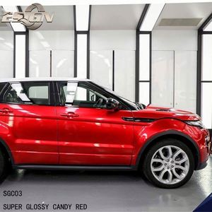 AURORA Candy Red Car Wrap película de vinilo pegatina de aluminio cubierta automotriz personalizada calcomanía sin burbujas Easy Peel Stick acabado - Product Image 4