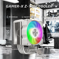 Enfriador de CPU Gamer-X Z-1300 Silencioso ARGB con Disipador de Calor de Aluminio, Conector de 4 Pines, Rodamiento Fluido, 4 Tubos de Calor, 90X90X25MM, 48.8CFM