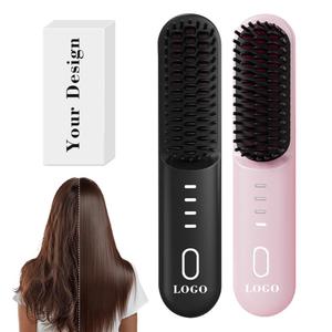0728 4 Heat Settings Hair Straightener <b>Smoothing</b> <b>Brush</b> 140.c-200.c Temp Range Anti-scald - Product Image 4