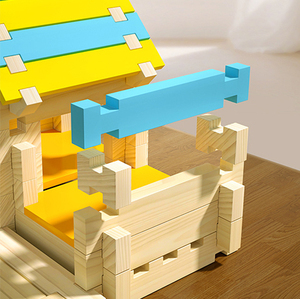 Xây Dựng Bằng Gỗ Khối Thiết Lập <span class=keywords><strong>68</strong></span> Mảnh Nghề Giáo Dục Đồ Chơi Cho Bé Trai Cô Gái Cha Mẹ Và Con Hoạt Động Nuôi Trồng 5 7 Năm - Product Image 3