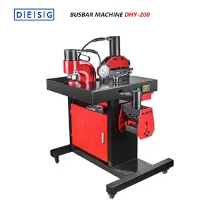 Dhy-200 üçü bir arada hidrolik delme bükme kesme makinesi Max 200 X12 mm bakır çubuk bara makinesi