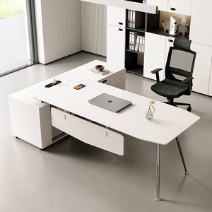 Juego de escritorio y silla de oficina moderno de lujo de gama alta con diseño modular personalizado para mesa de oficina de uso comercial - Product Image 1