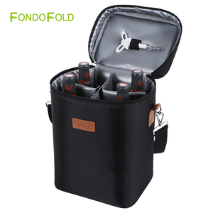 Túi Làm Mát Quà Tặng Rượu Vang Cách Nhiệt Chống Rò Rỉ Du Lịch Tùy Chỉnh 4 Chai Túi Chai Rượu Vang Di Động Có Đệm Giữ Nhiệt - Product Image 2