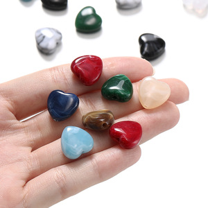 Acrylic Heart <b>Beads</b> Colorful Loose <b>Beads</b> For Jewelry Making Yiwu Origin Environmental Friendly - Product Image 2