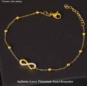 Pulseras Personalizadas, Elegantes y Únicas, Cadena de Mano para Chicas, Diseño en Forma de 8, Joyería de Acero Inoxidable con Circonita para Mujer, Accesorios - Product Image 4