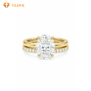 IGI GIA gecertificeerde ovale laboratorium gekweekte diamanten verlovingsring geelgouden 1 karaat 585 massief gouden juweel 14k echte ringen bruidssets - Product Image 1