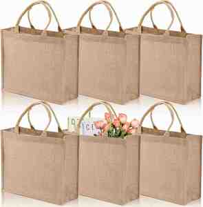 Wholesale Grocery Shopping Party Travel Organic Burlap Gift Tote Reusable Multi-Size Mini Jute Bags - Product Image 6