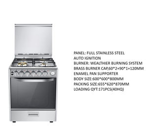 도매 스탠딩 스테인리스 4구 가스레인지 오븐 및 그릴 포함 가정용 주방용 - Product Image 4